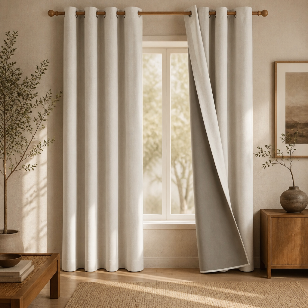 Modern Linen Blackout Curtains, 350cm