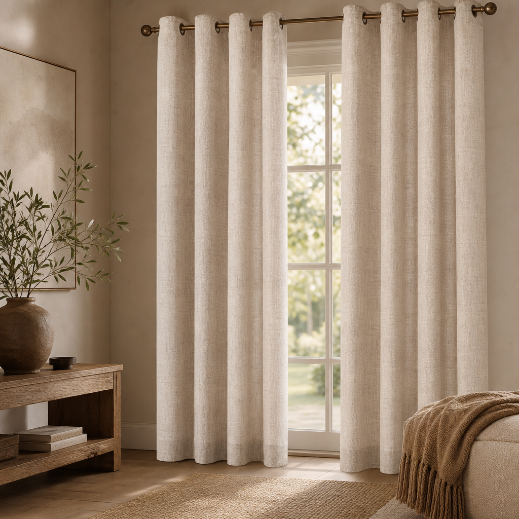 Nordic Faux Linen Blackout Curtains