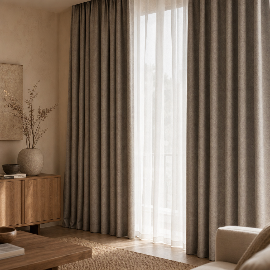 Modern Cotton-Linen Blackout Curtains
