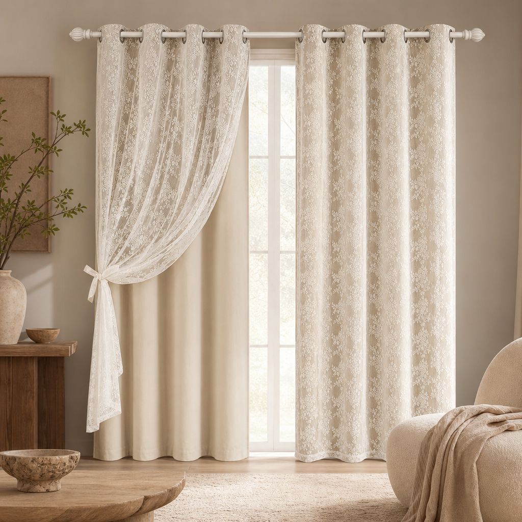 Modern Linen Blackout Curtains, 63"