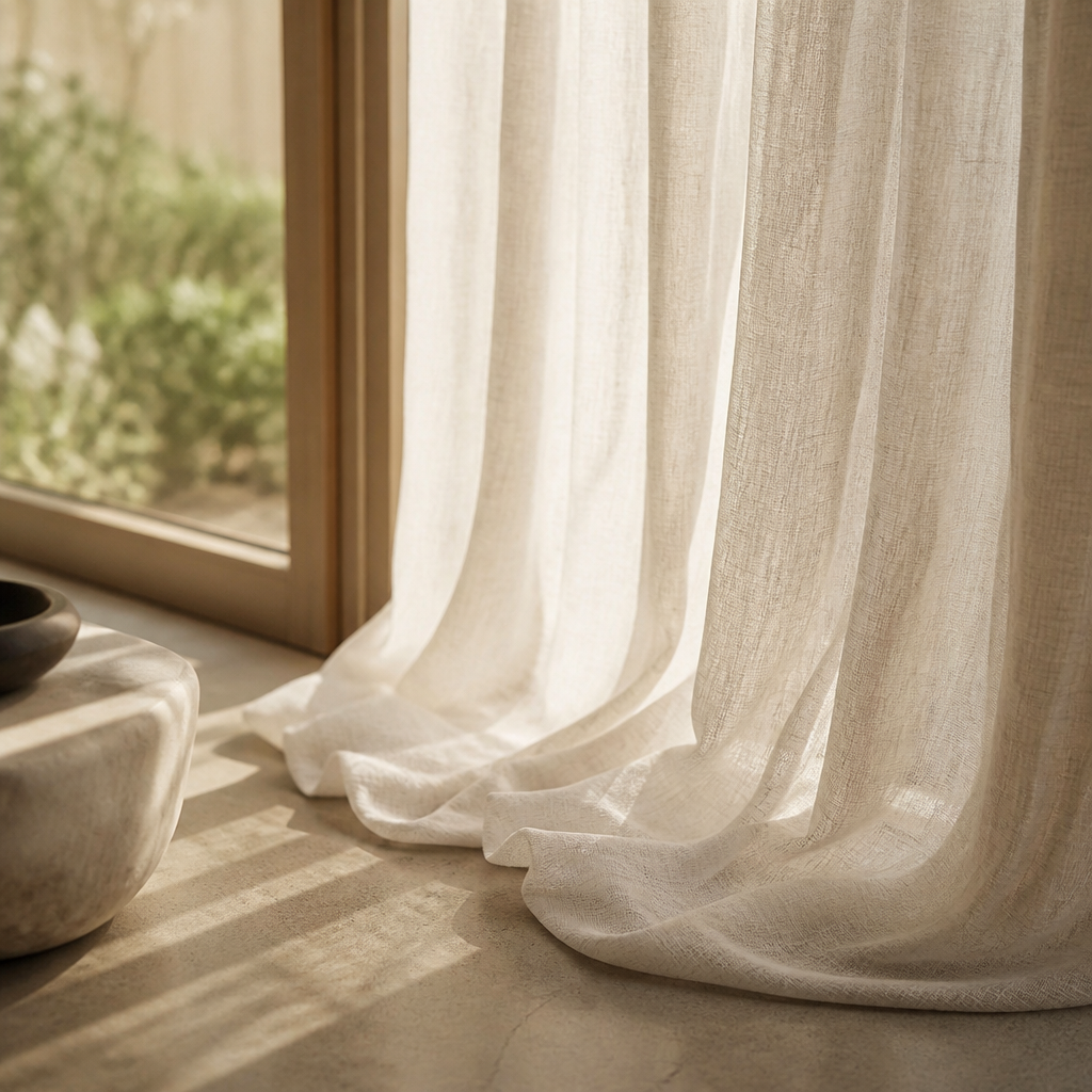 Modern Cotton-Linen Sheer Curtains