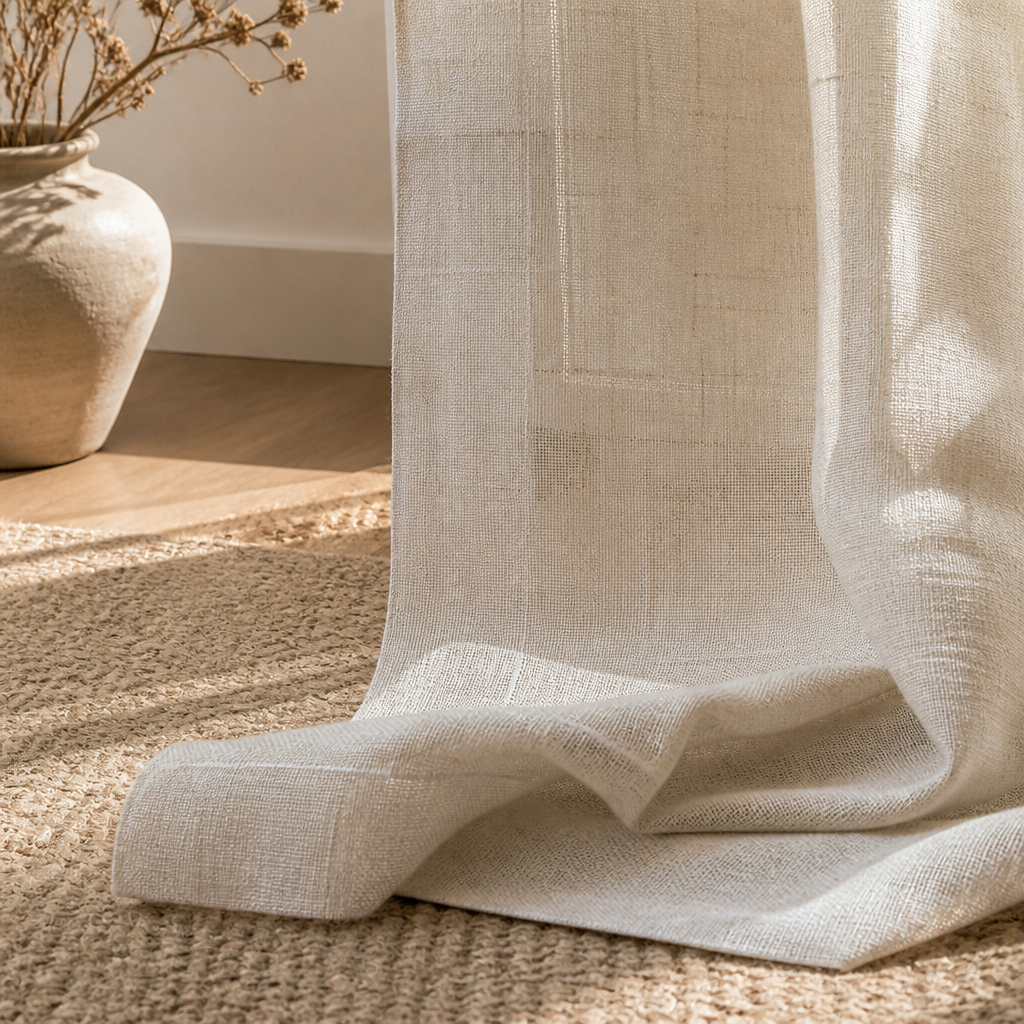Modern Linen Semi-Sheer Curtains