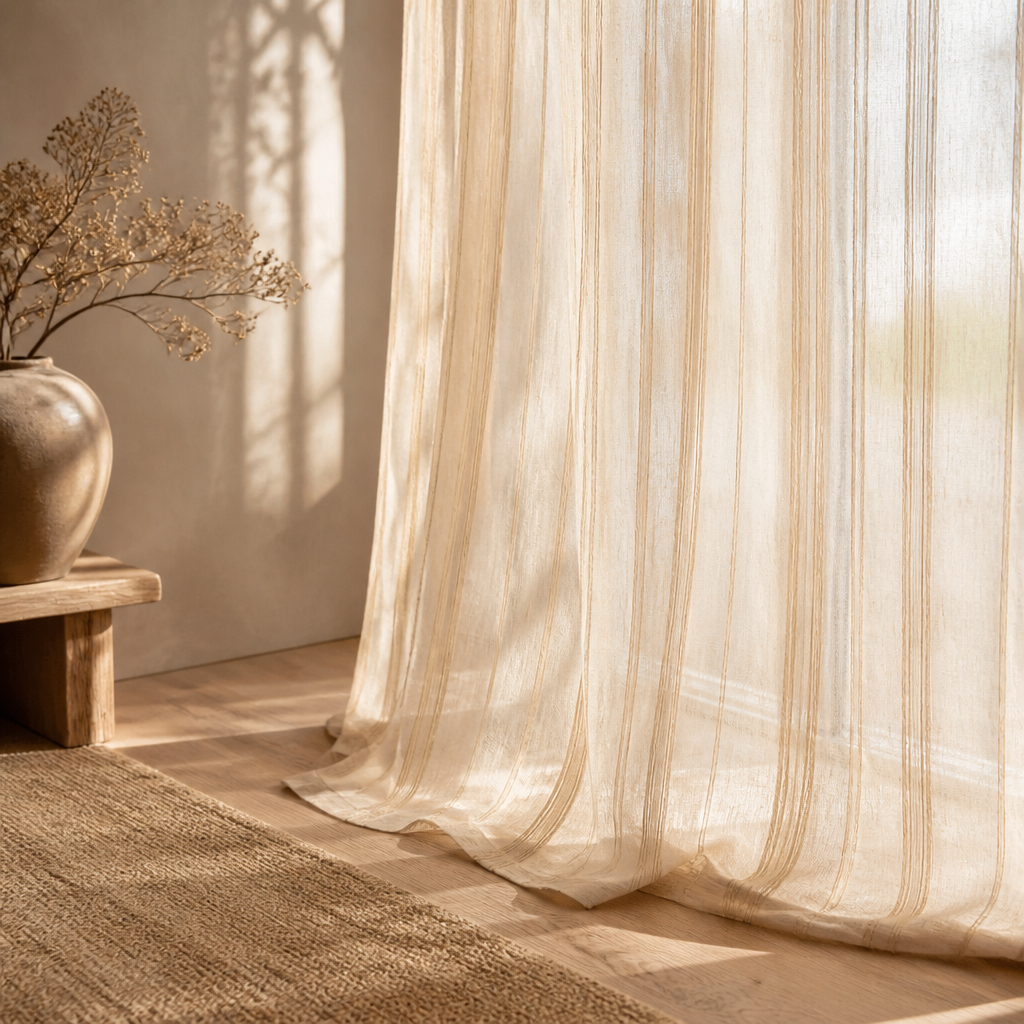 Japandi Tulle Sheer Curtains