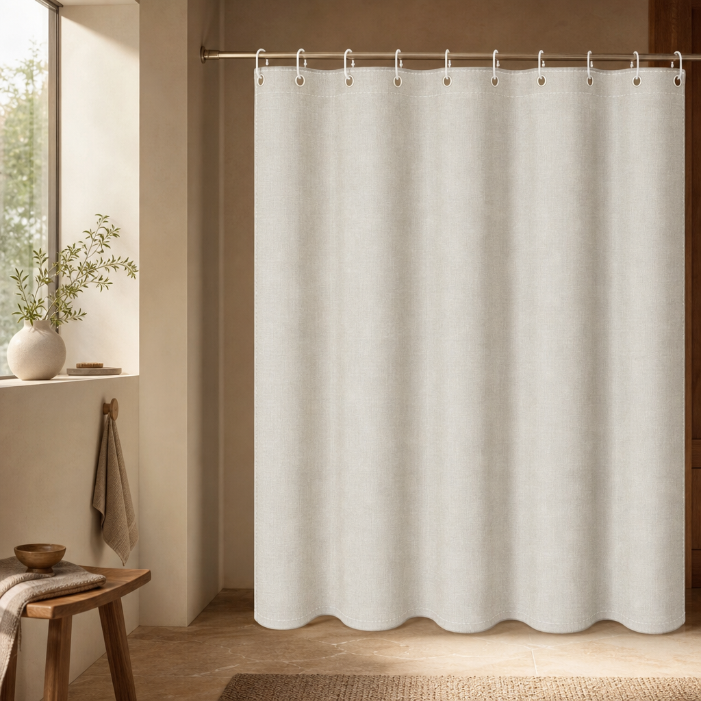 Modern Linen Shower Curtain