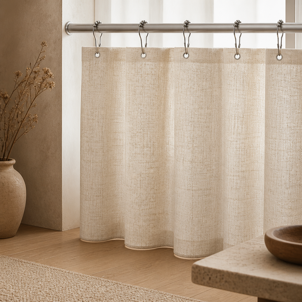 Boho Cotton-Linen Shower Curtain