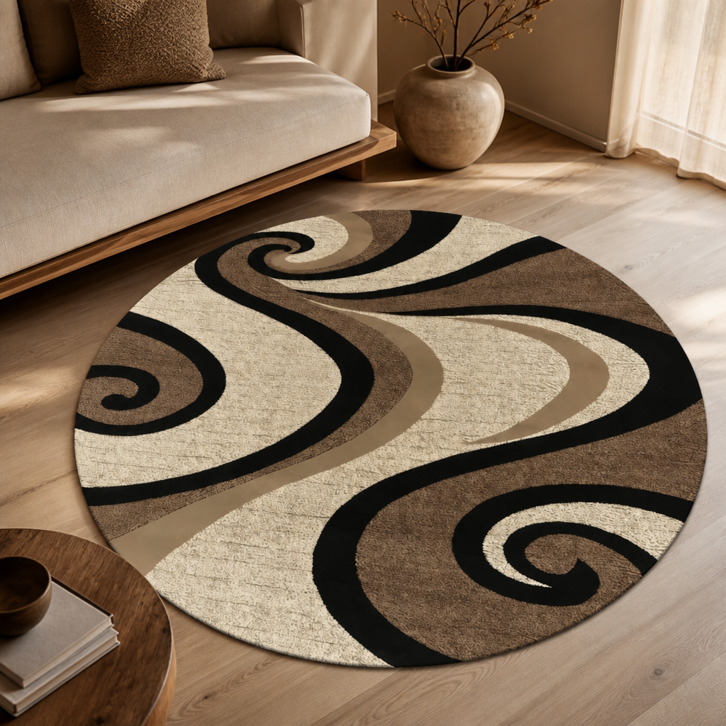 Abstract Modern Round Area Rug