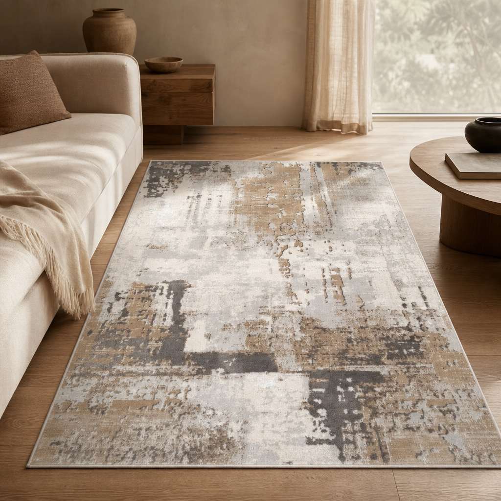 Abstract Neutral Area Rug
