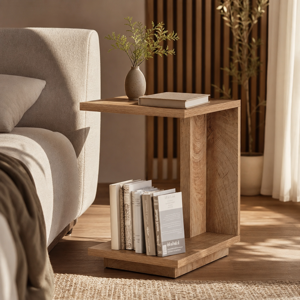 C-Shaped Sofa Side Table