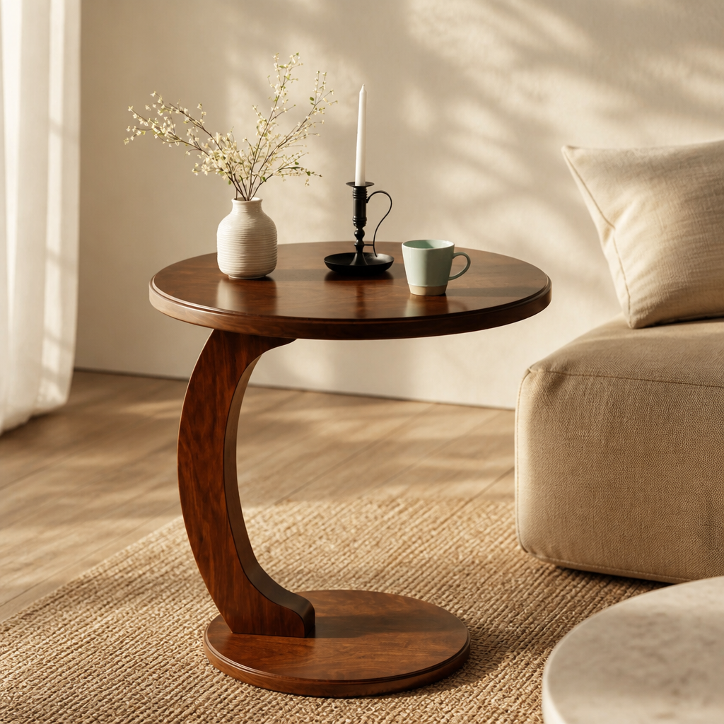 C-Shaped Sofa Side Table