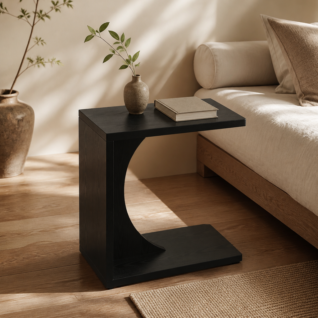 C-Shaped Sofa Side Table