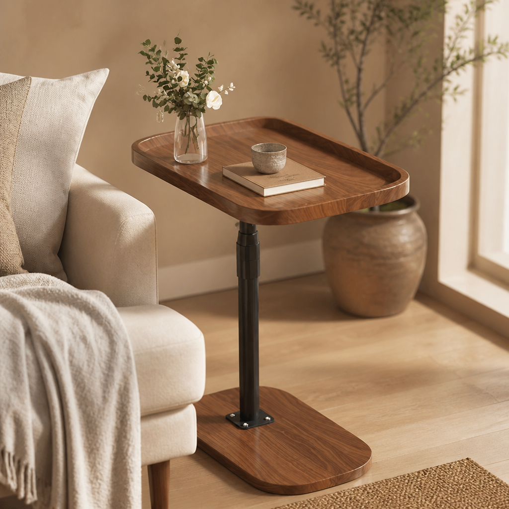 C-Shaped Sofa Side Table