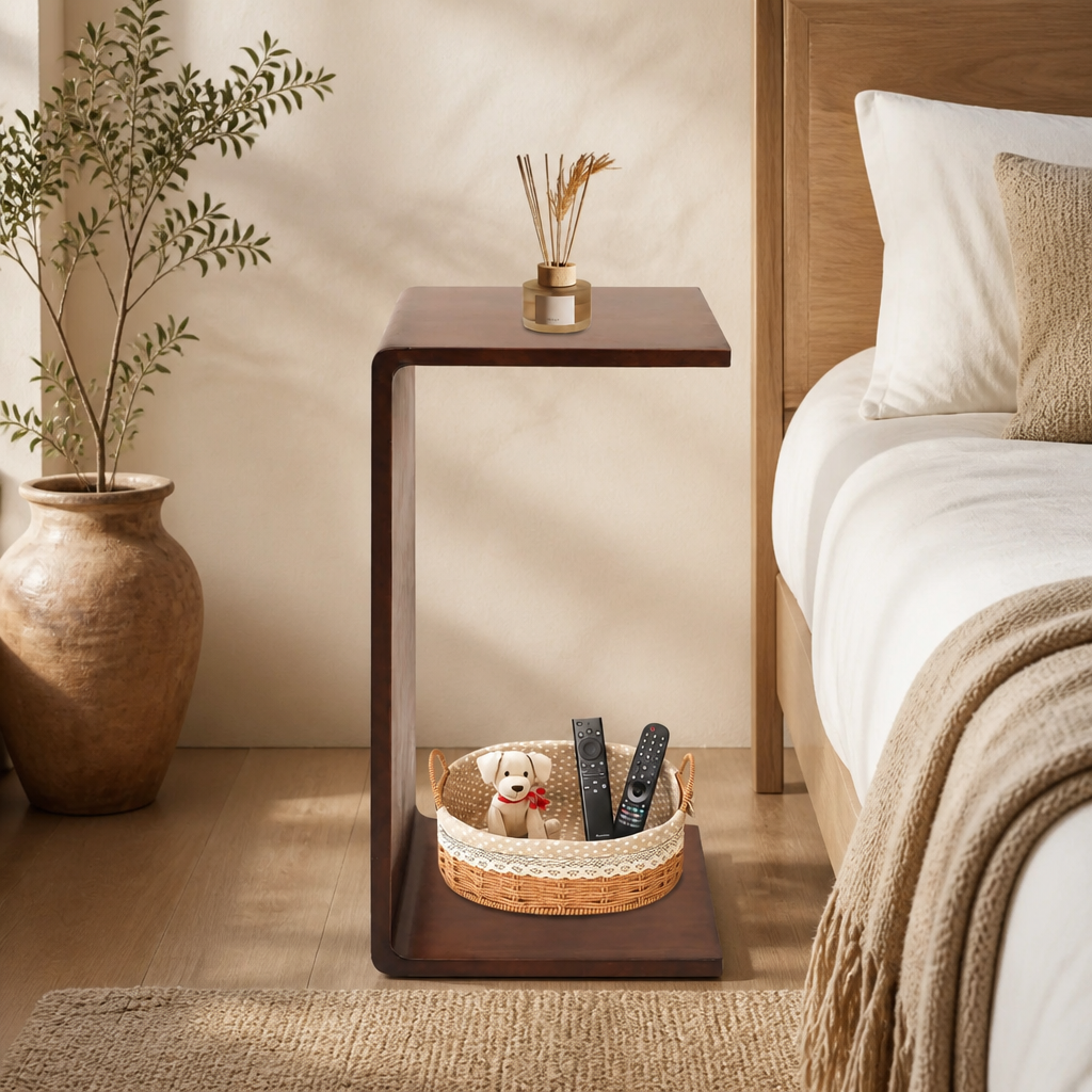 C-Shaped Sofa Side Table