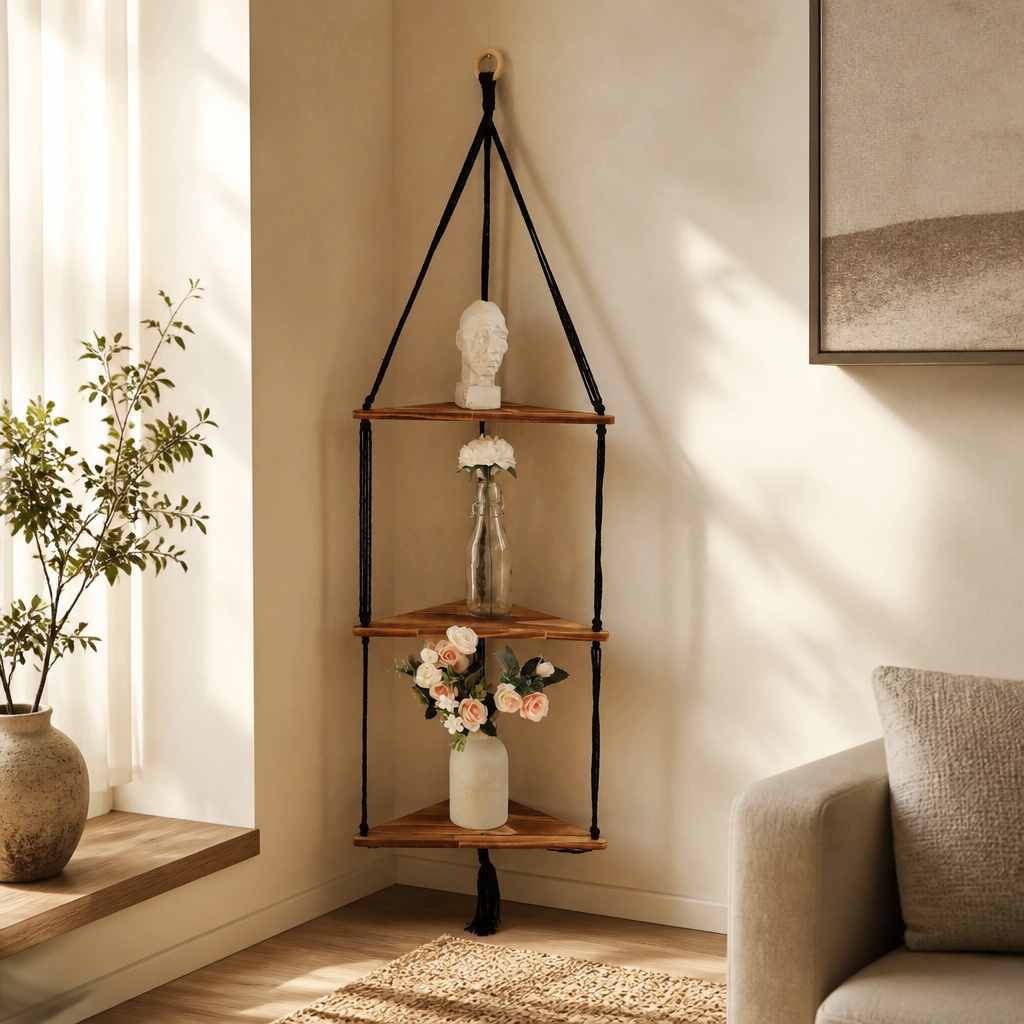 Floating Corner Wall Shelf