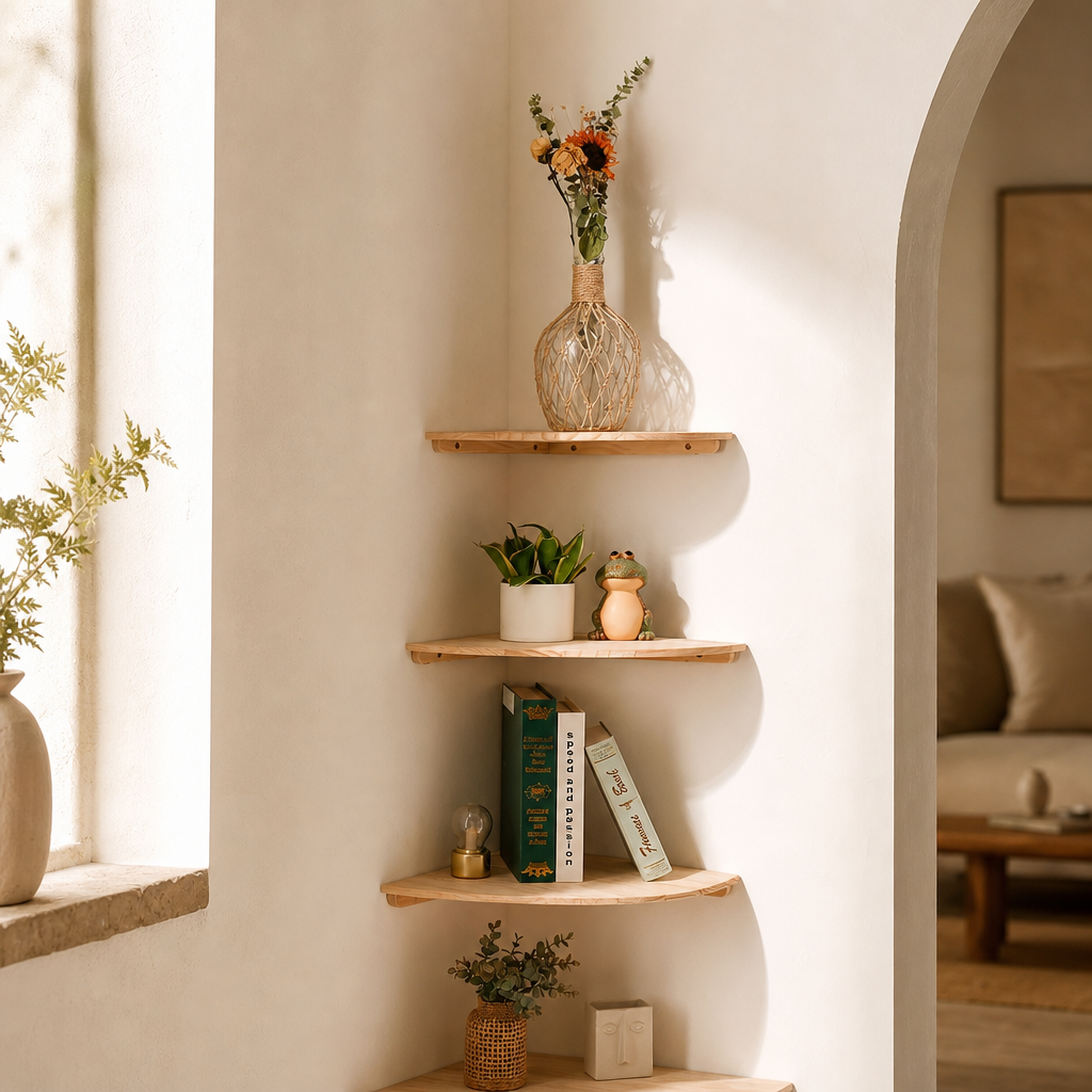 Floating Corner Wall Shelf