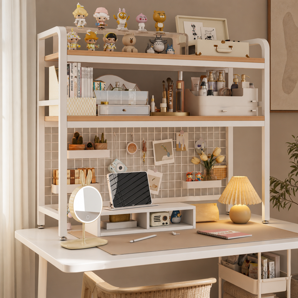 Wood Grid Bookshelf