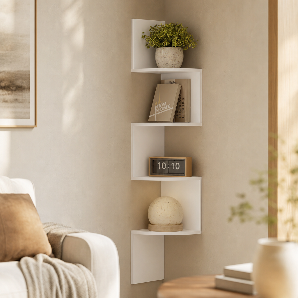 Floating Corner Wall Shelf
