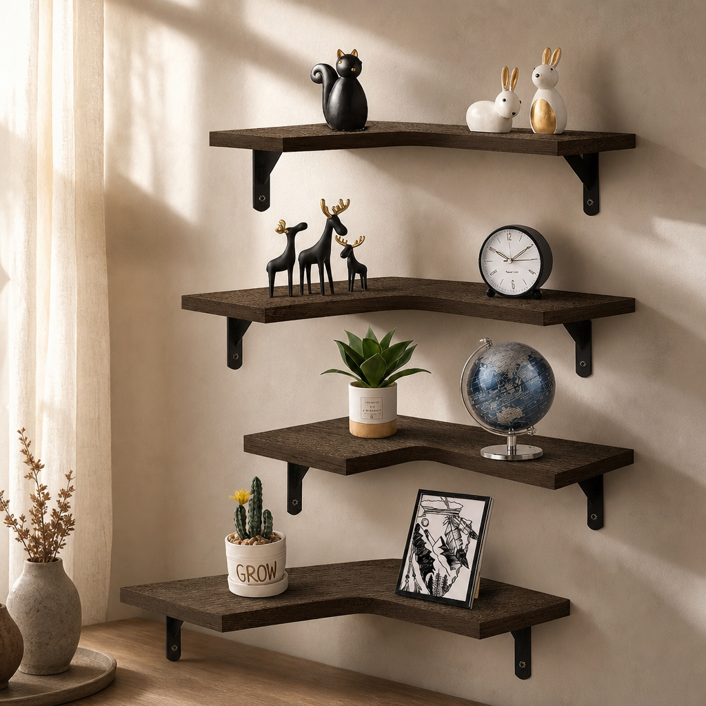 Floating Corner Wall Shelf