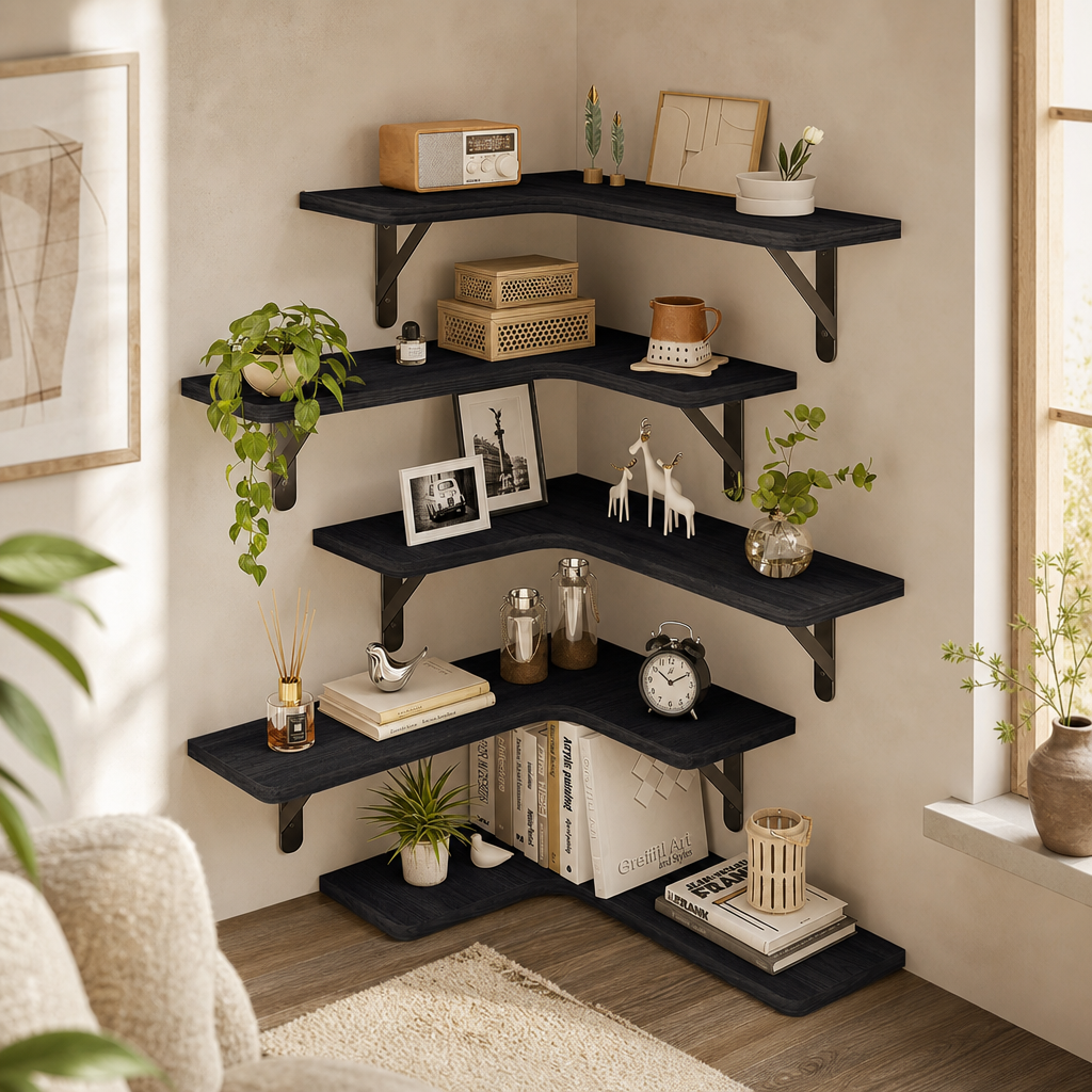 Floating Corner Wall Shelf