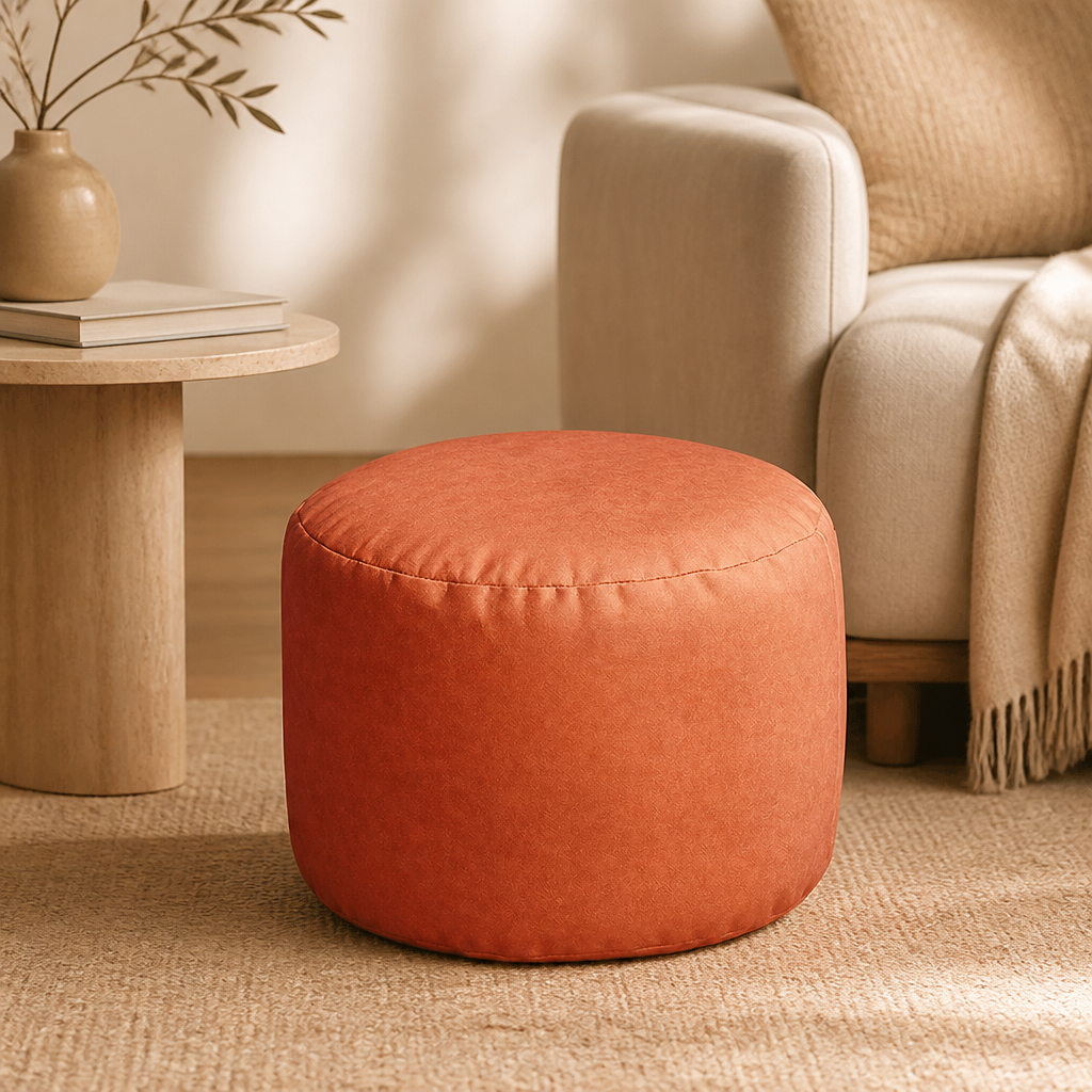 Round Storage Pouf