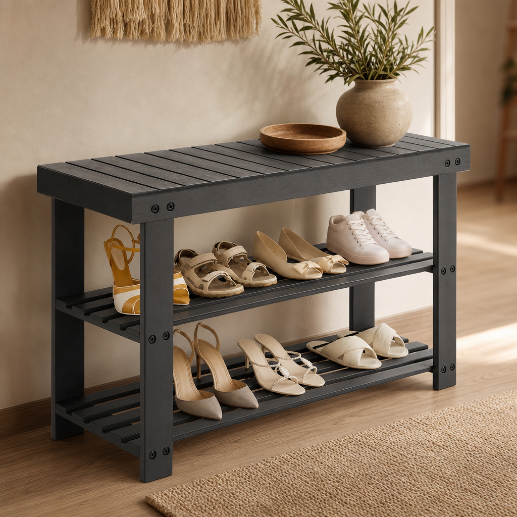 Bamboo Shoe Storage Bench