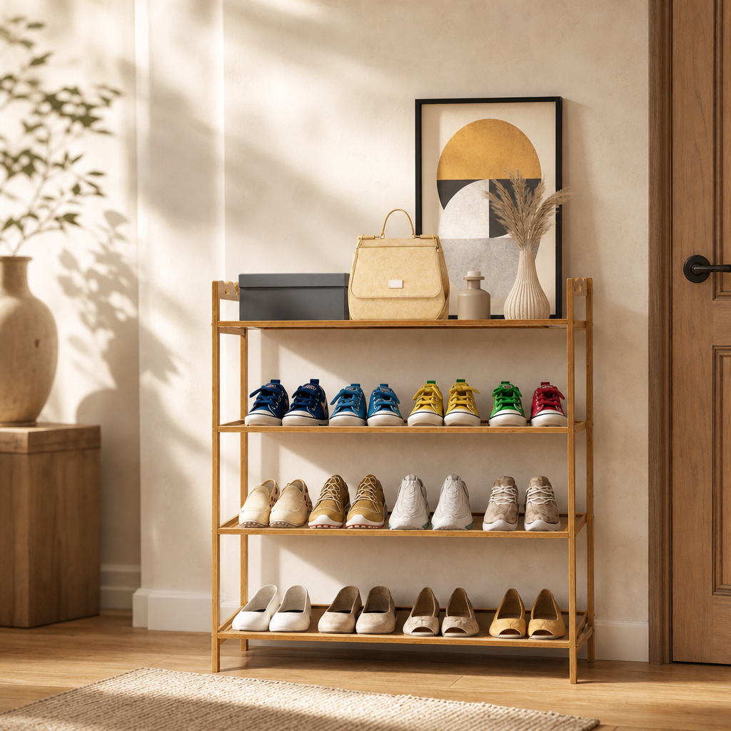 Bamboo Shoe Rack