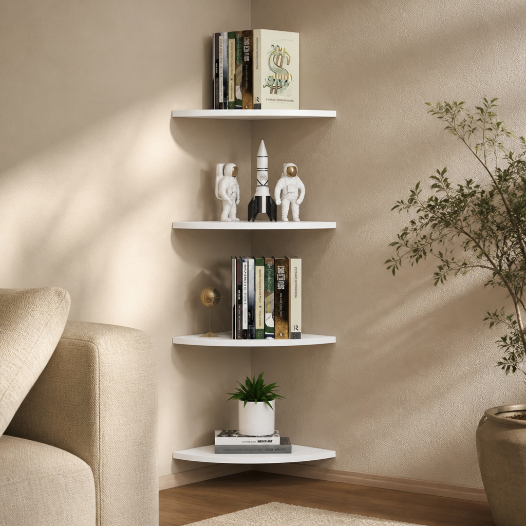 Floating Corner Wall Shelf