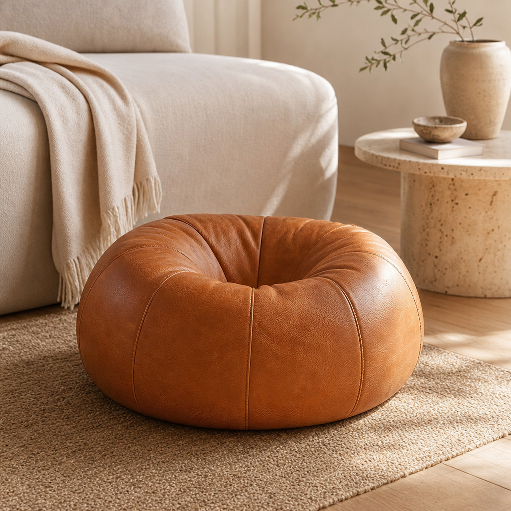 Round Storage Pouf