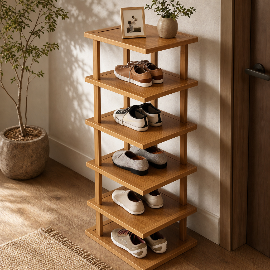 Bamboo Corner Shoe Rack