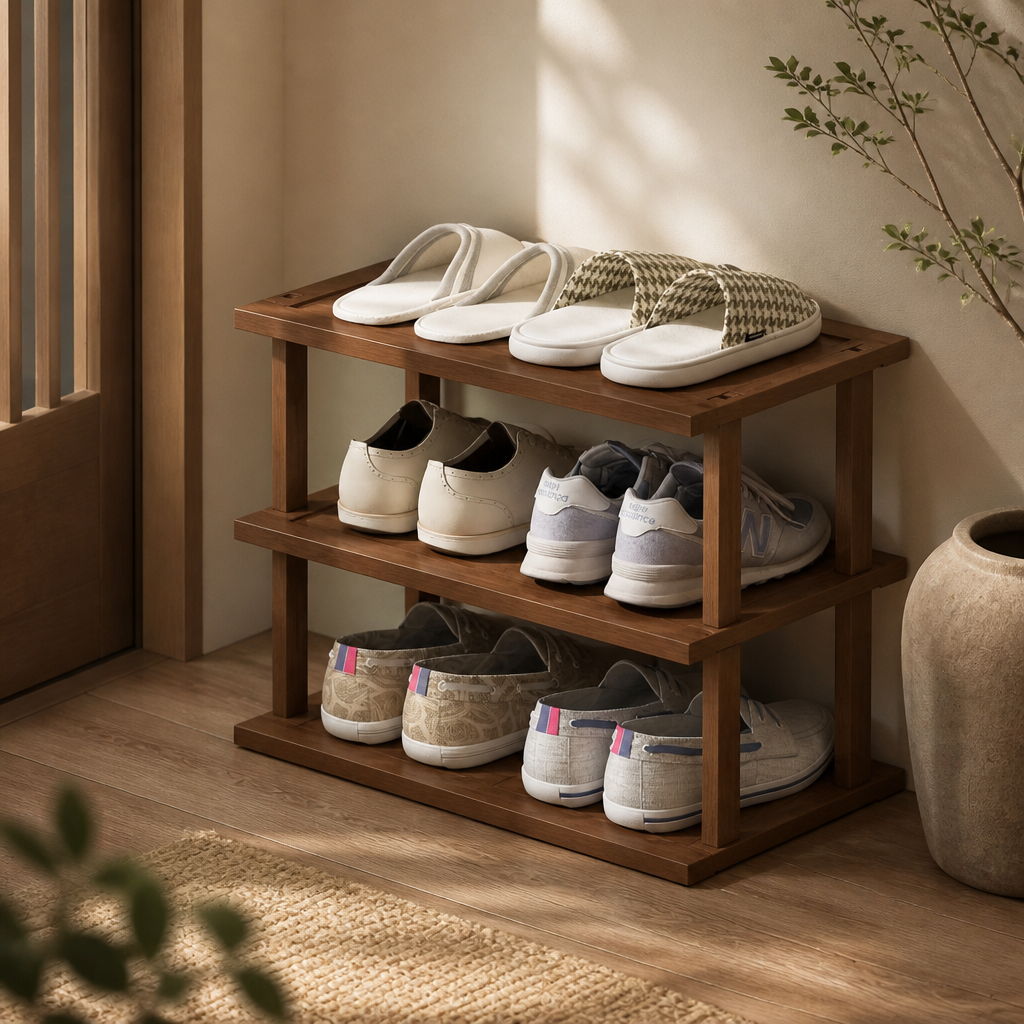 Bamboo Shoe Rack