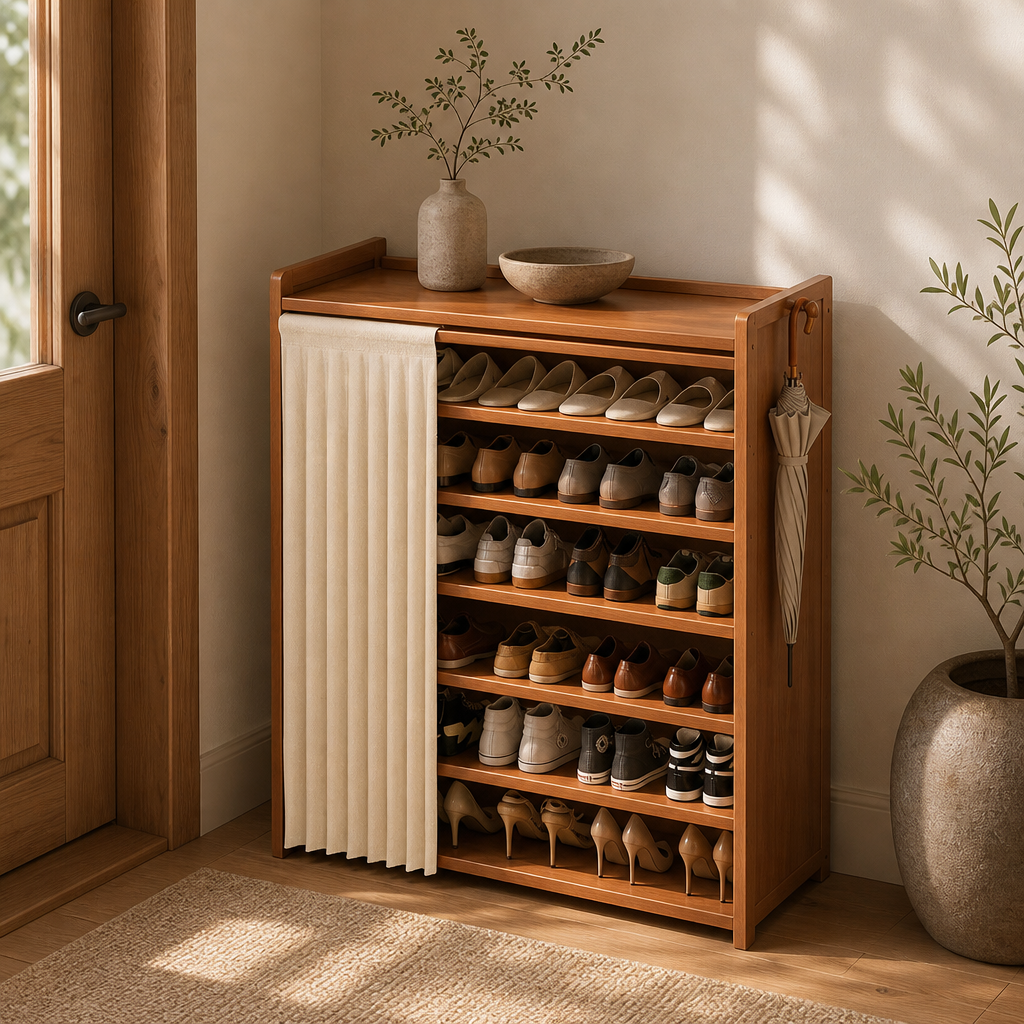 Bamboo Shoe Storage Cabinet