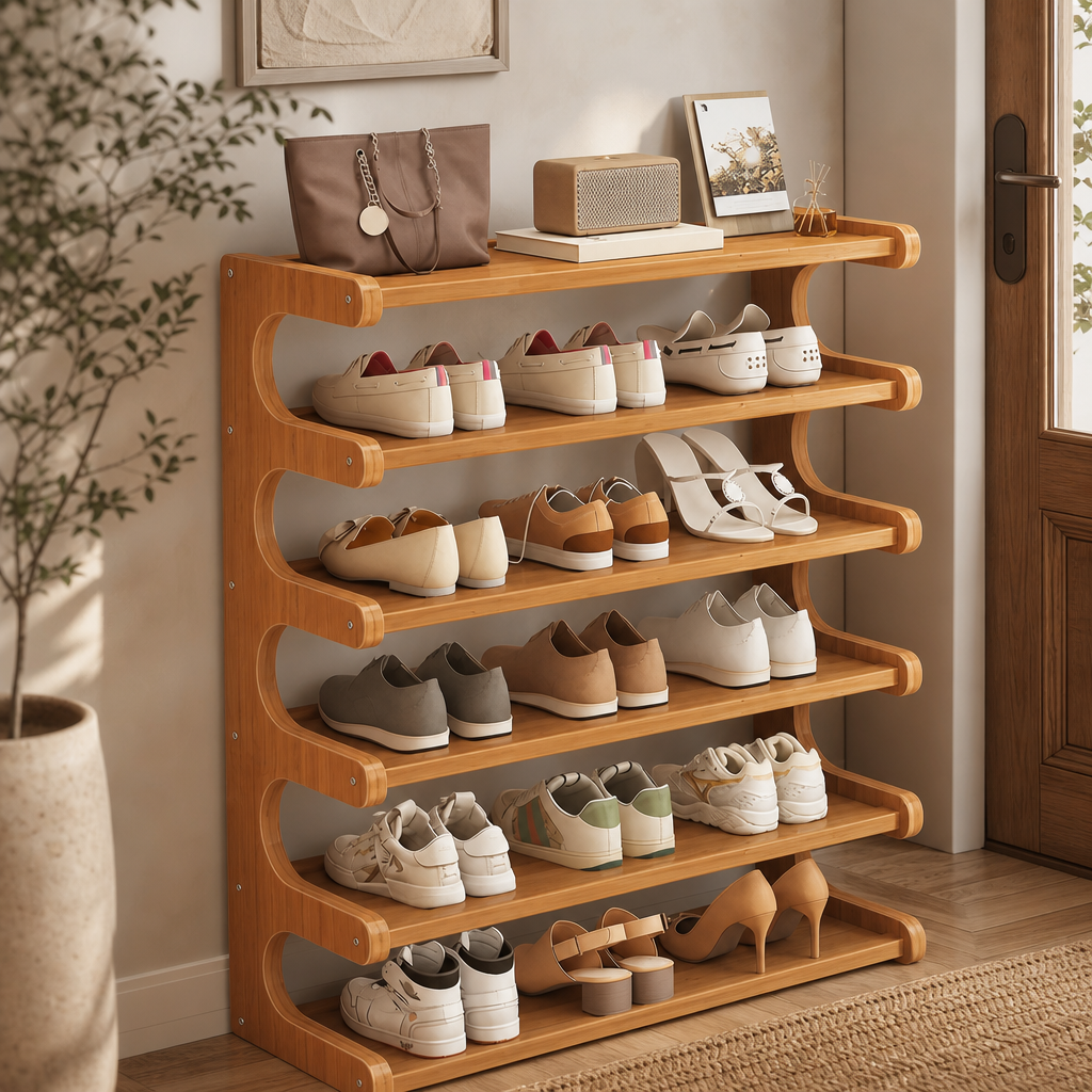Bamboo Shoe Rack