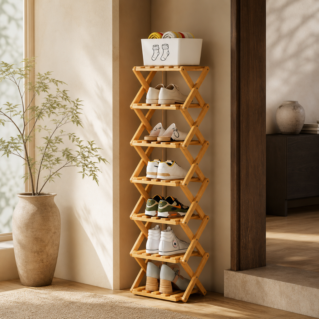 Bamboo Shoe Rack