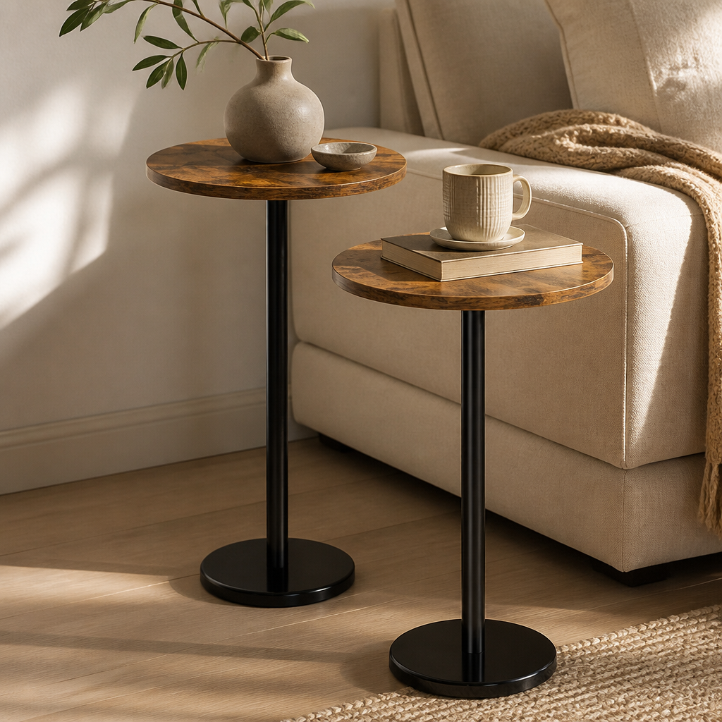 Round Wood Side Table