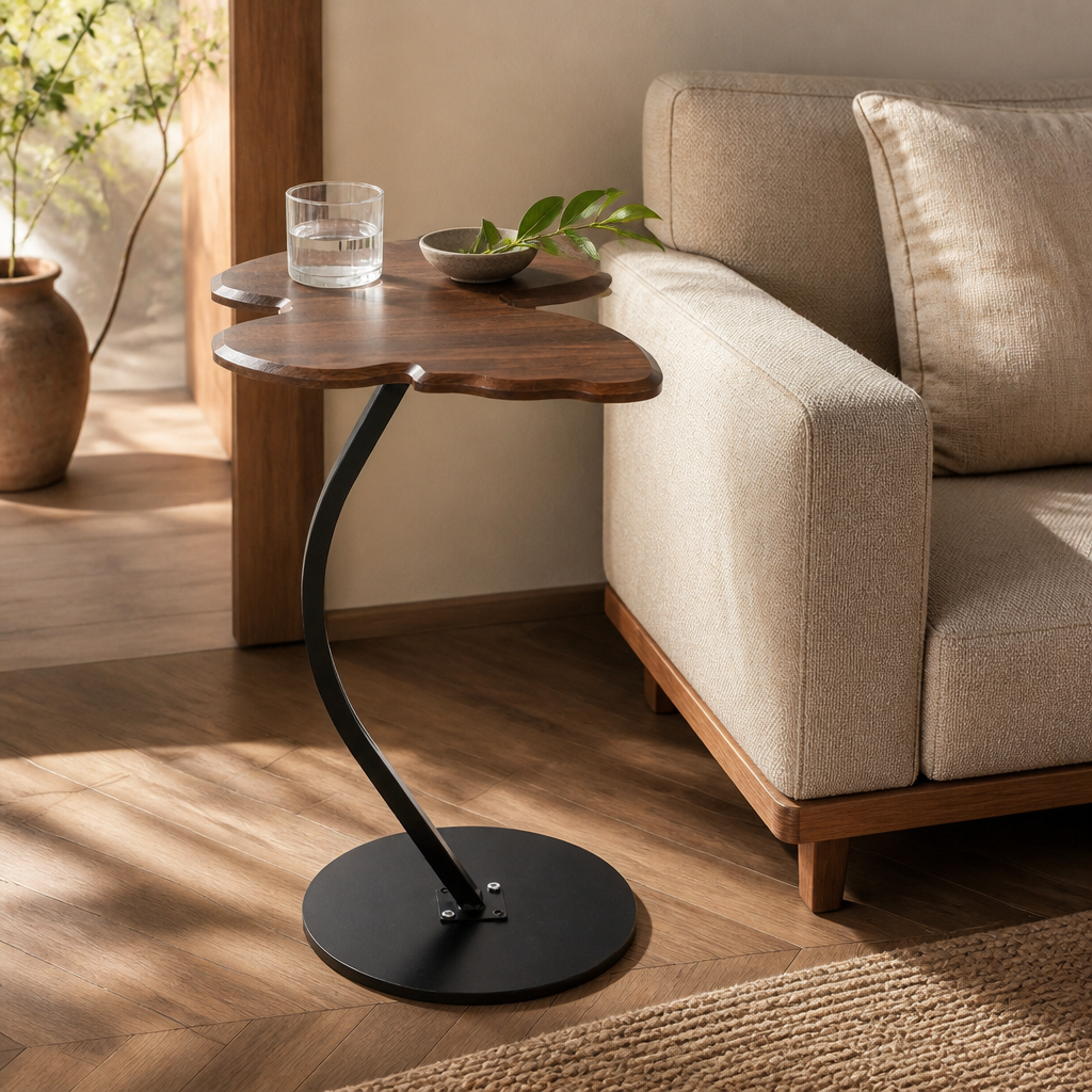 C-Shaped Sofa Side Table