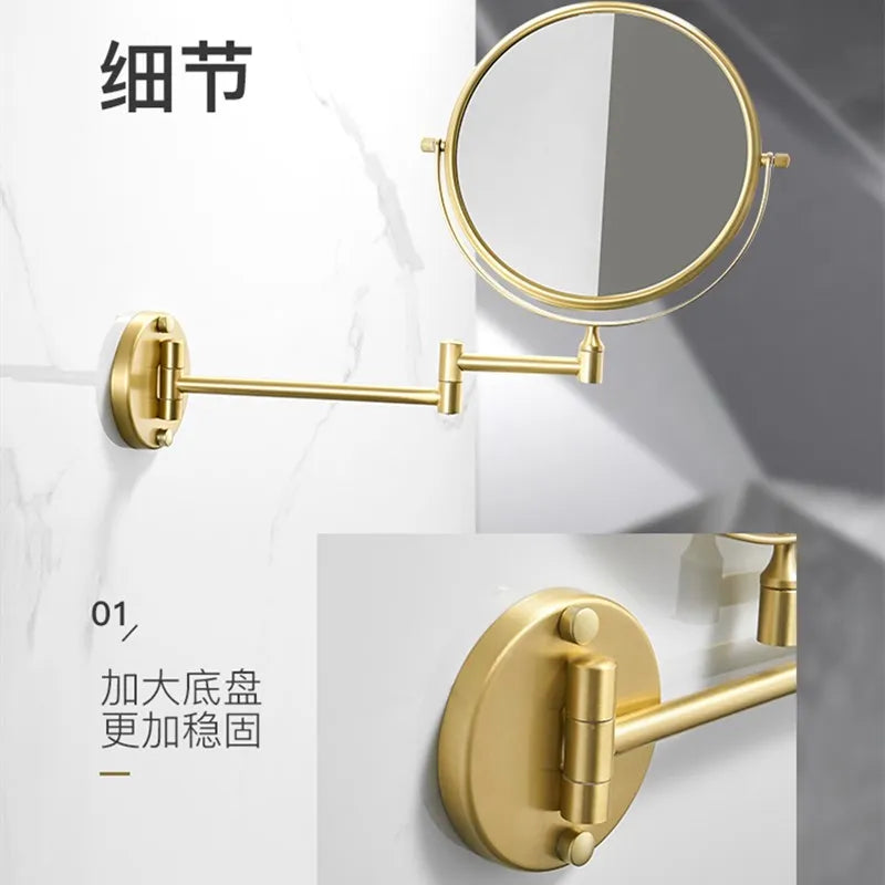 Modern Round Gold Magnifying Vanity Mirror