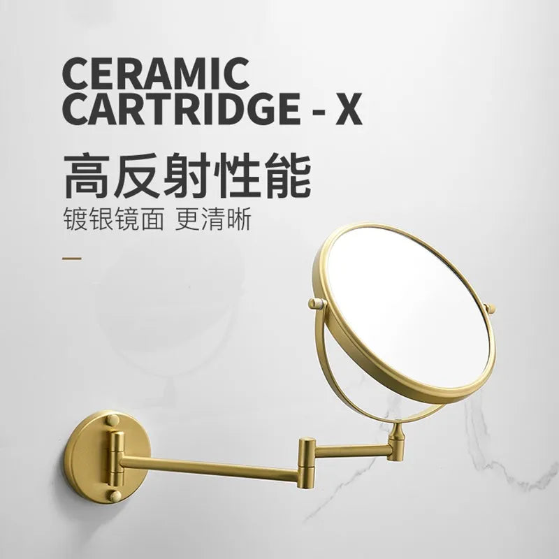 Modern Round Gold Magnifying Vanity Mirror