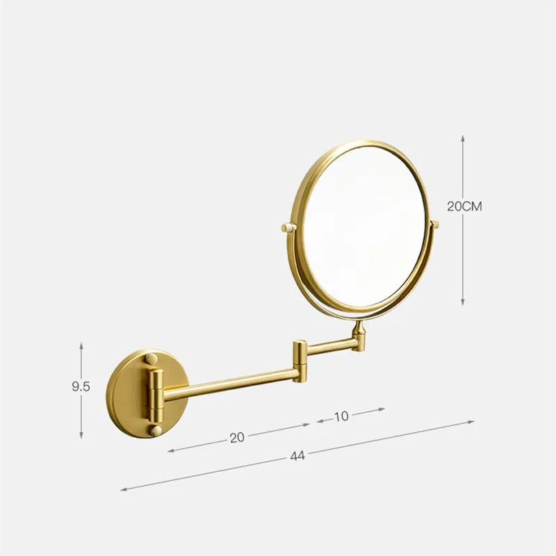 Modern Round Gold Magnifying Vanity Mirror