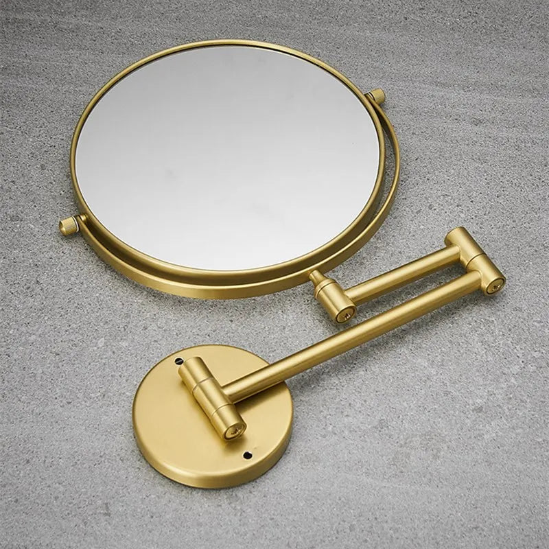 Modern Round Gold Magnifying Vanity Mirror