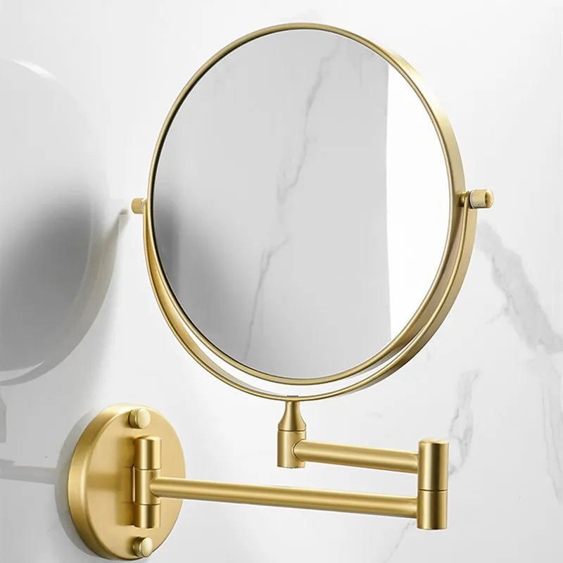 Modern Round Gold Magnifying Vanity Mirror