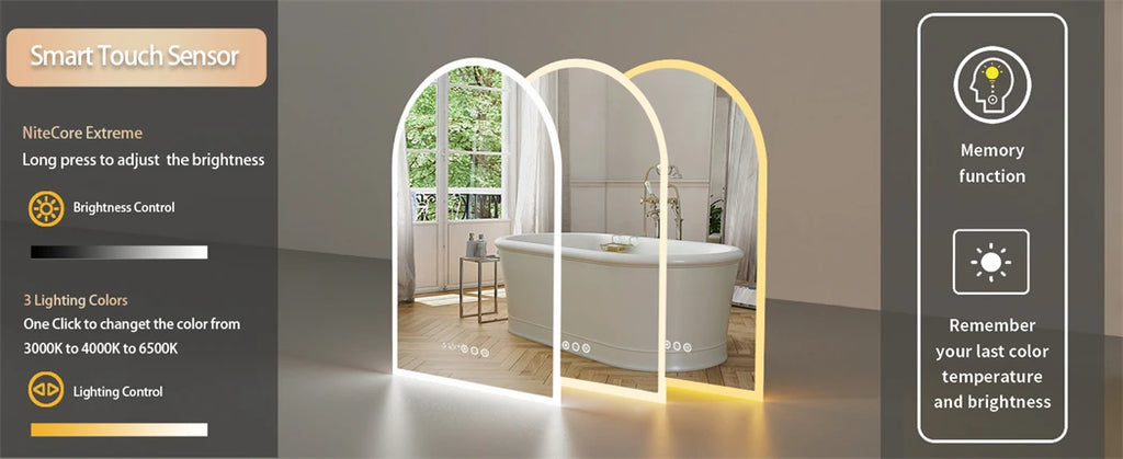Arched LED Bathroom Mirror
