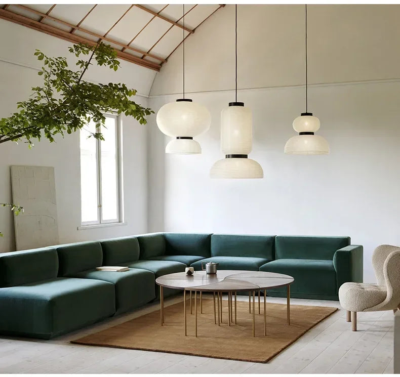 Wabi-Sabi Paper Arc Pendant Lamp