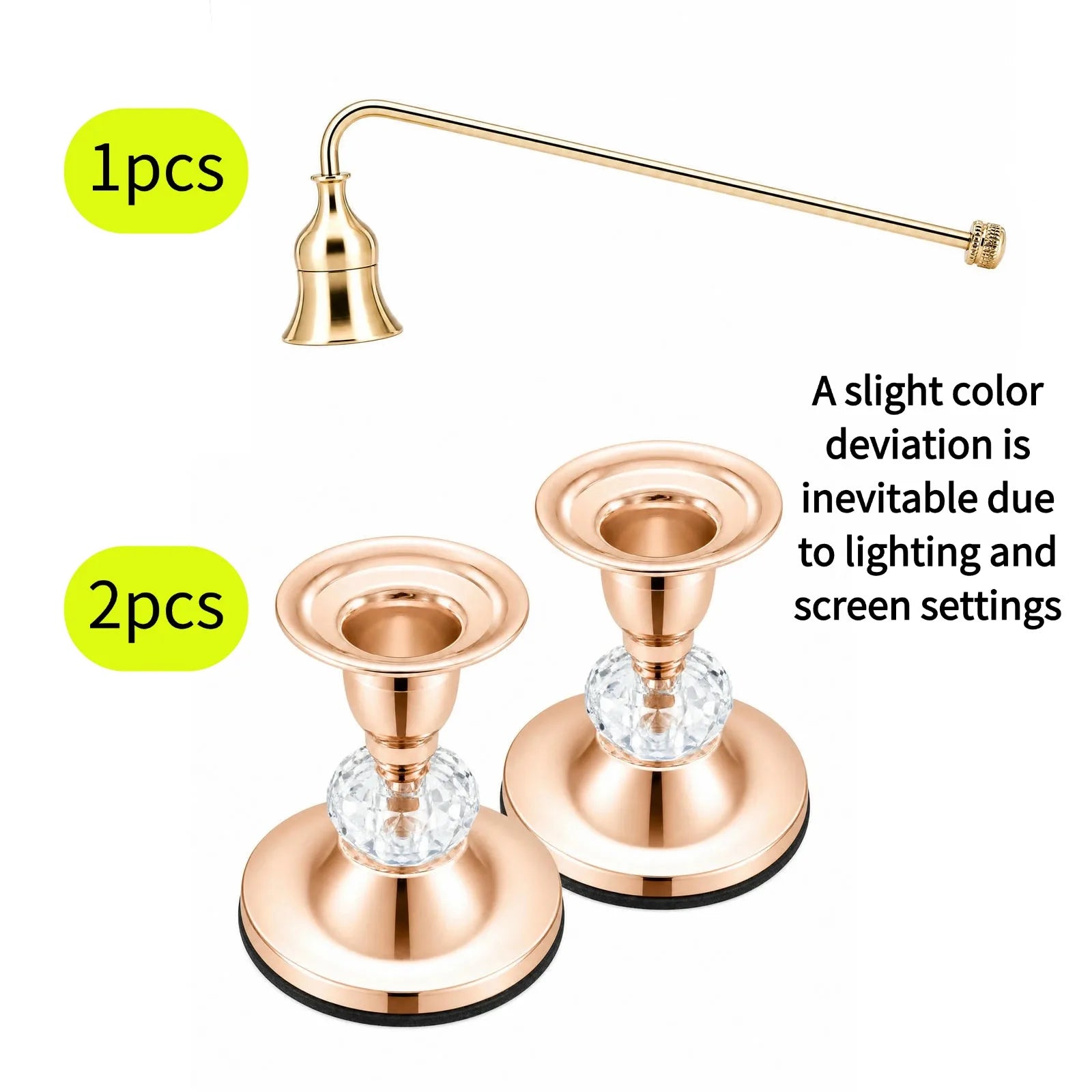 Vintage Crystal Candlestick (2-Piece Set)
