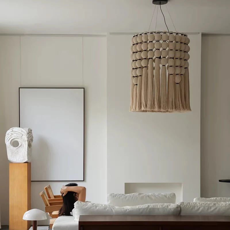 Wabi-Sabi Hemp Rope Pendant Chandelier