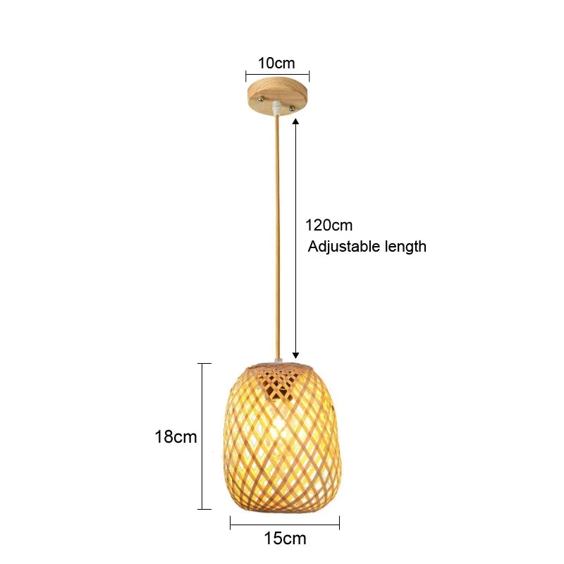 Retro Rattan Pendant Chandelier