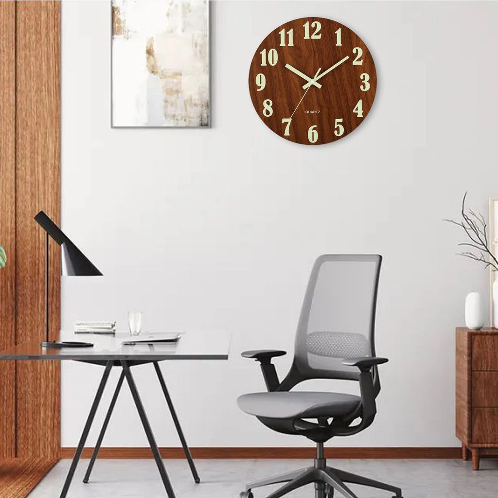 Luminous Wood Wall Clock