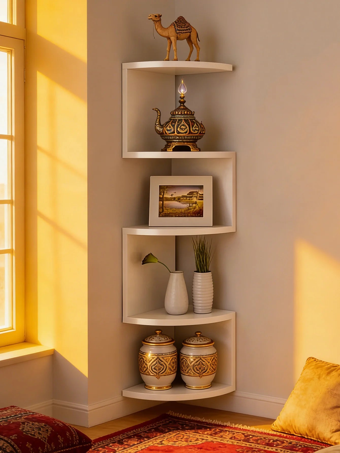 Floating Corner Wall Shelf