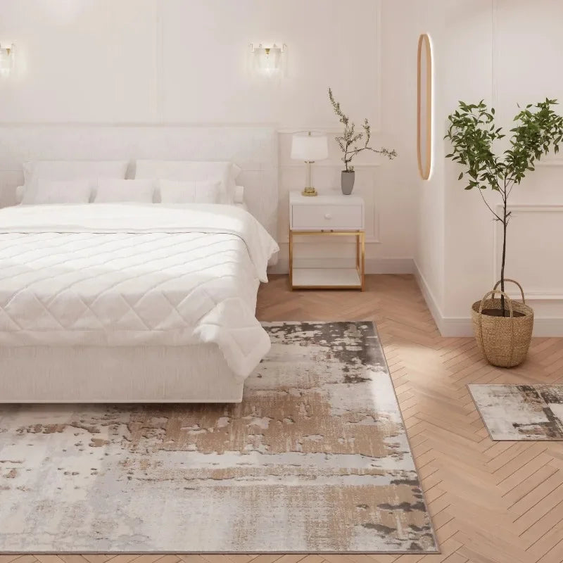 Abstract Neutral Area Rug