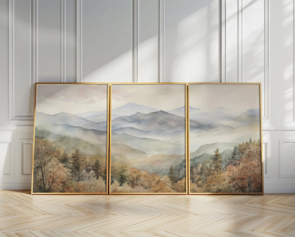 Set of 3 Japandi Canvas Wall Art