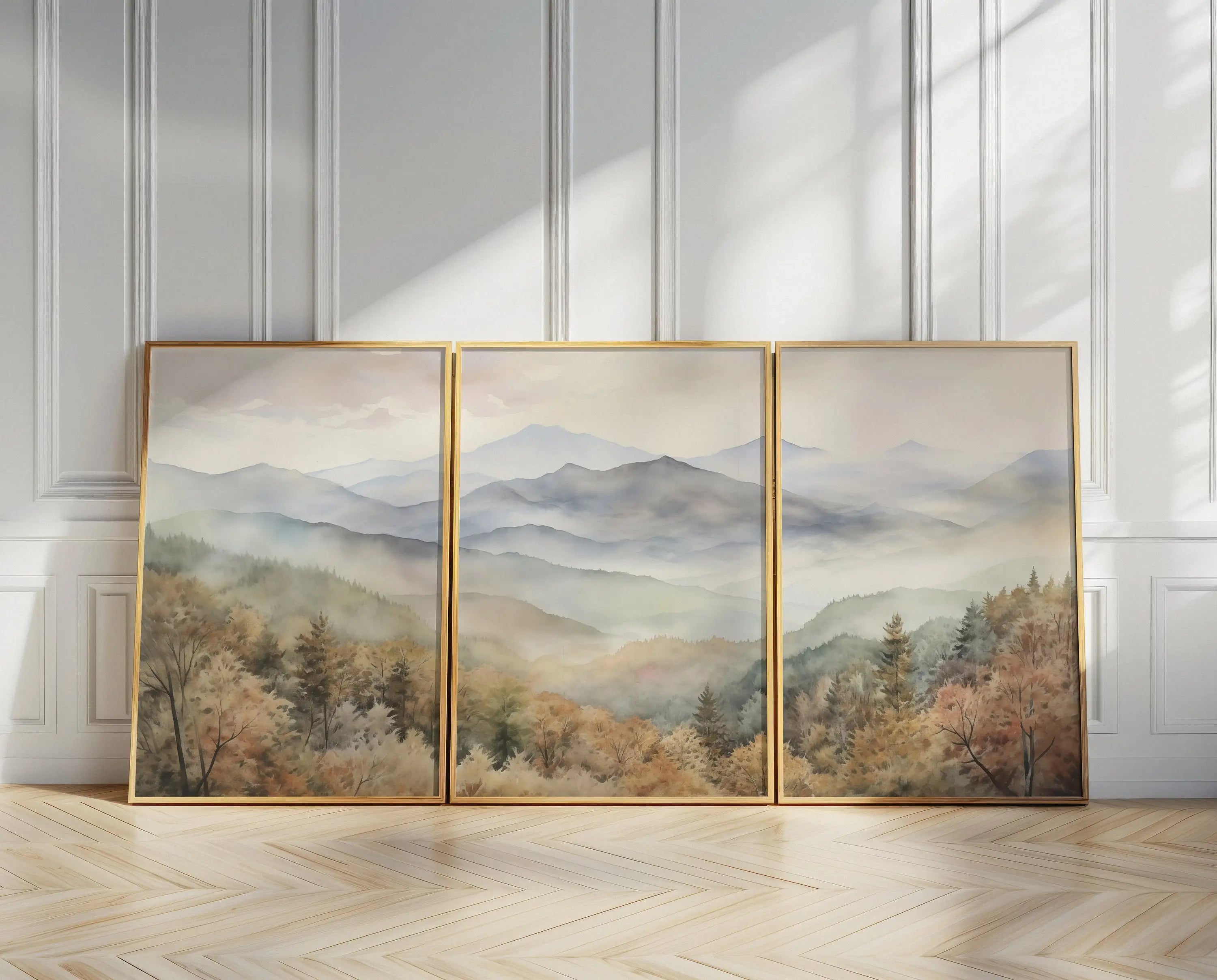Set of 3 Japandi Canvas Wall Art