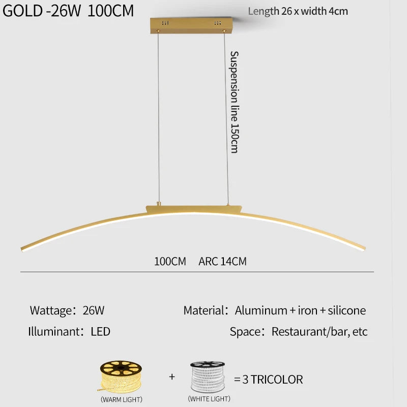 Contemporary Arc Pendant Lamp